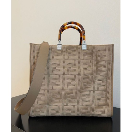 Replica Sunshine Medium FF Fabric Shopper Gray Replica Sunshine Medium FF Fabric Shopper Gray