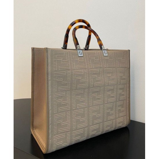 Replica Sunshine Medium FF Fabric Shopper Gray Replica Sunshine Medium FF Fabric Shopper Gray