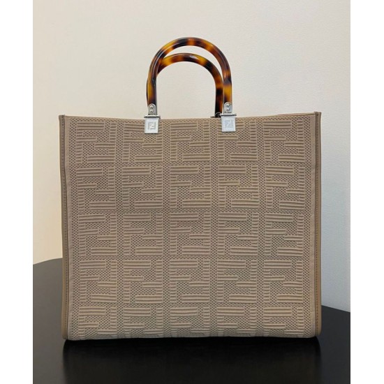 Replica Sunshine Medium FF Fabric Shopper Gray Replica Sunshine Medium FF Fabric Shopper Gray