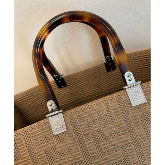 Replica Sunshine Medium FF Fabric Shopper Gray Replica Sunshine Medium FF Fabric Shopper Gray