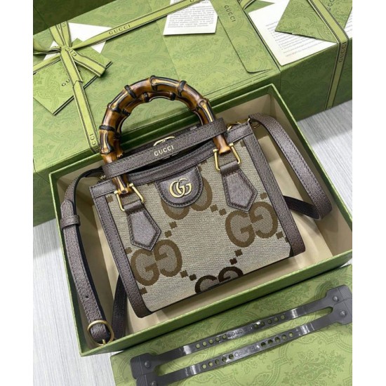 Replica Gucci Diana Jumbo GG Mini Tote Bag 655661 Dark Coffee