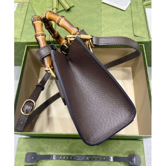 Replica Gucci Diana Jumbo GG Mini Tote Bag 655661 Dark Coffee