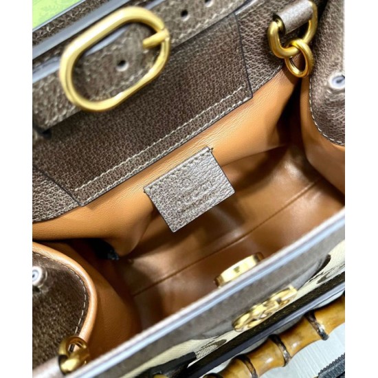 Replica Gucci Diana Jumbo GG Mini Tote Bag 655661 Dark Coffee