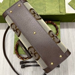 Replica Gucci Diana Jumbo GG Small Tote Bag 660195 Dark Coffee