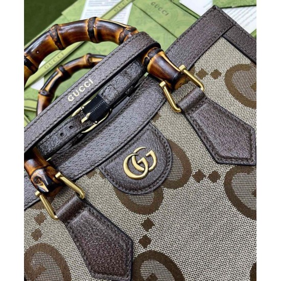 Replica Gucci Diana Jumbo GG Small Tote Bag 660195 Dark Coffee Replica Gucci Diana Jumbo GG Small Tote Bag 660195 Dark Coffee
