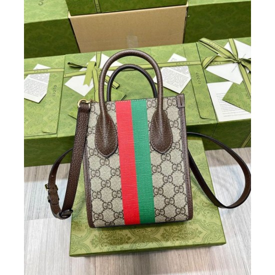 Replica Gucci Tiger GG Mini Tote Bag 671623 Dark Coffee