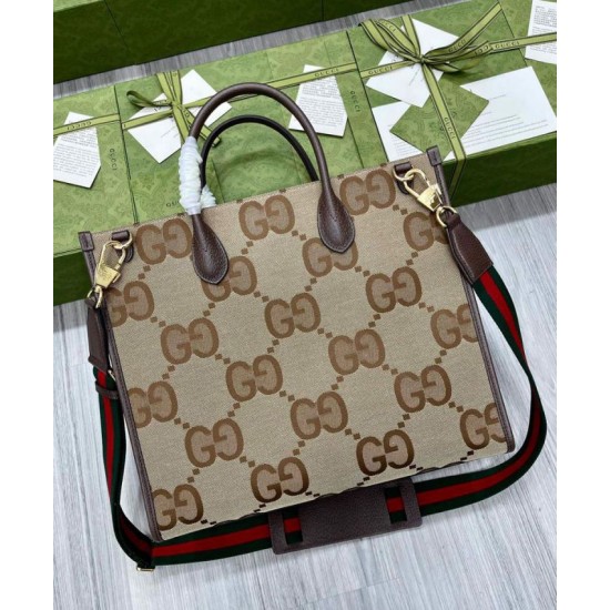Fake Gucci Tote bag with jumbo GG 678839 Dark Coffee Replica