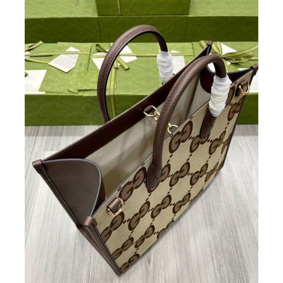 Fake Gucci Tote bag with jumbo GG 678839 Dark Coffee Replica