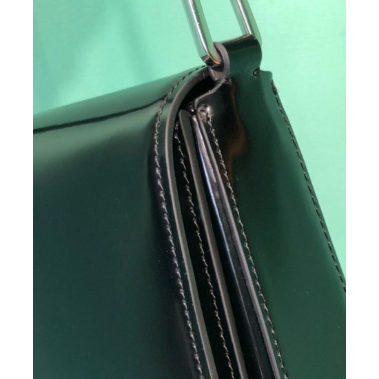 Fake Prada Brushed leather shoulder bag 1BD308 Black Replica Replica Prada Brushed leather shoulder bag 1BD308 Black