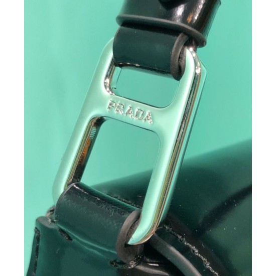 Fake Prada Brushed leather shoulder bag 1BD308 Black Replica Replica Prada Brushed leather shoulder bag 1BD308 Black