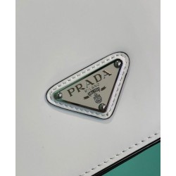 Fake Prada Brushed leather shoulder bag 1BD308 White Replica Fake Prada Brushed leather shoulder bag 1BD308 White Replica
