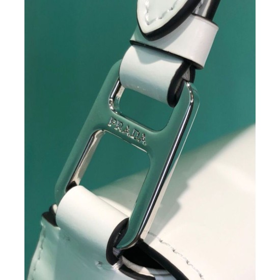 Fake Prada Brushed leather shoulder bag 1BD308 White Replica Fake Prada Brushed leather shoulder bag 1BD308 White Replica