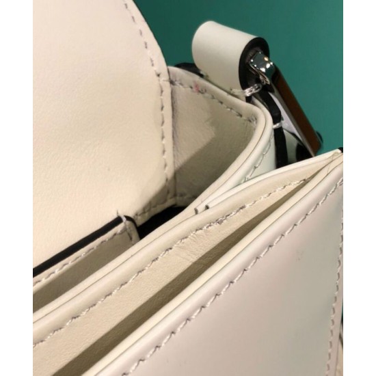 Fake Prada Brushed leather shoulder bag 1BD308 White Replica Fake Prada Brushed leather shoulder bag 1BD308 White Replica