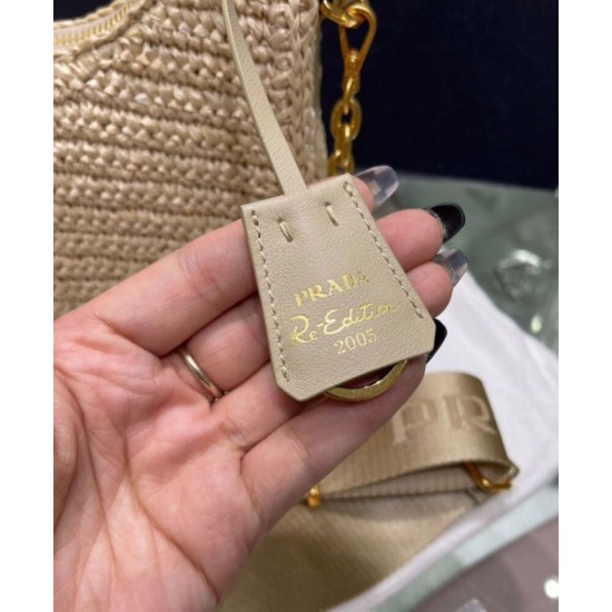 Fake Prada Re-Edition 2005 Raffia Bag 1BH204 Apricot Replica Fake Prada Re-Edition 2005 Raffia Bag 1BH204 Apricot Replica