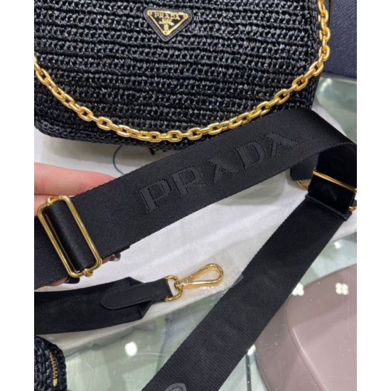 Replica Prada Re-Edition 2005 Raffia Bag 1BH204 Black Replica Prada Re-Edition 2005 Raffia Bag 1BH204 Black