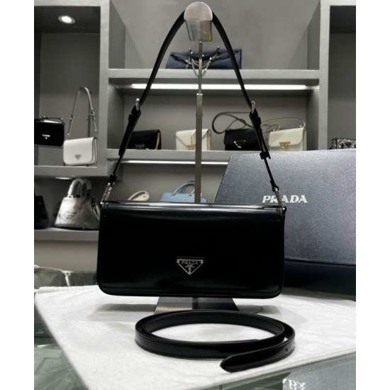 Replica Prada Brushed Leather Prada Femme Bag 1BD323 Black Replica Prada Brushed Leather Prada Femme Bag 1BD323 Black