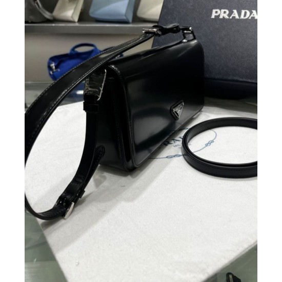 Replica Prada Brushed Leather Prada Femme Bag 1BD323 Black Replica Prada Brushed Leather Prada Femme Bag 1BD323 Black