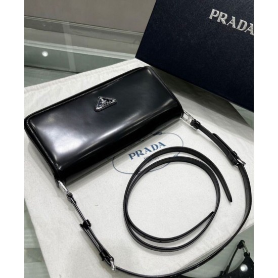 Replica Prada Brushed Leather Prada Femme Bag 1BD323 Black Replica Prada Brushed Leather Prada Femme Bag 1BD323 Black