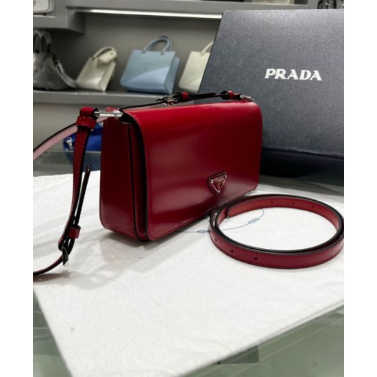 Replica Prada Brushed Leather Prada Femme Bag 1BD323 Red Replica Prada Brushed Leather Prada Femme Bag 1BD323 Red