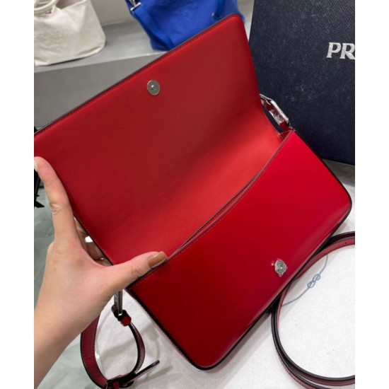 Replica Prada Brushed Leather Prada Femme Bag 1BD323 Red Replica Prada Brushed Leather Prada Femme Bag 1BD323 Red