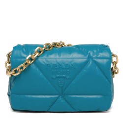 Fake Prada Padded Nappa Leather Shoulder Bag 1BD306 Blue Replica