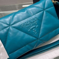 Fake Prada Padded Nappa Leather Shoulder Bag 1BD306 Blue Replica
