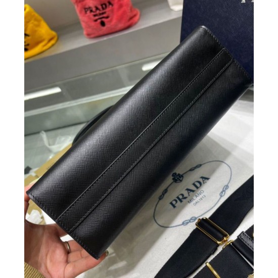 Fake Prada Medium Saffiano Leather Handbag 1BA337 Black Replica Replica Prada Medium Saffiano Leather Handbag 1BA337 Black