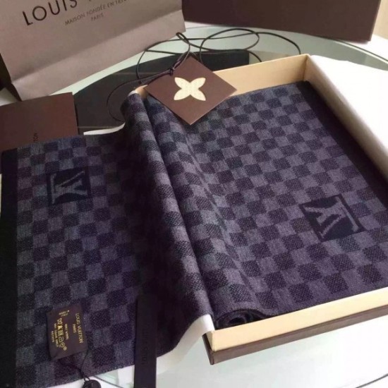 Replica Louis Vuitton Petit Damier Graphite Scarf NM M74200