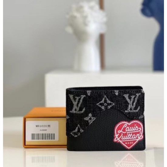 Fake Louis Vuitton Slender Wallet Monogram Denim Leather M81020 Replica