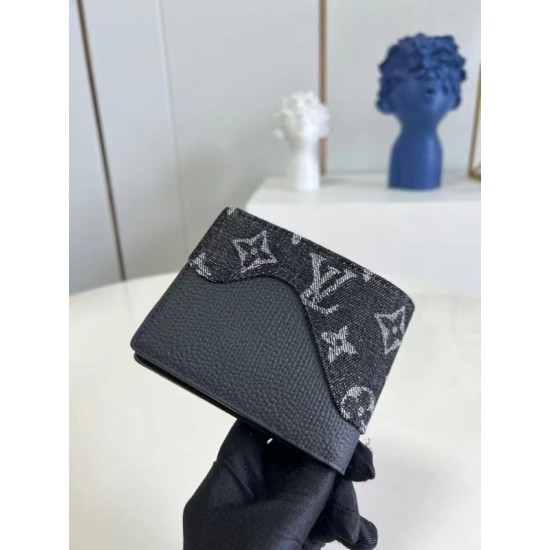 Fake Louis Vuitton Slender Wallet Monogram Denim Leather M81020 Replica