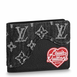 Fake Louis Vuitton Slender Wallet Monogram Denim Leather M81020 Replica