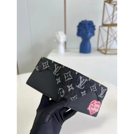 Fake Louis Vuitton Slender Wallet Monogram Denim Leather M81020 Replica