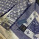 Replica Louis Vuitton Studdy Denim Monogram Shawl 140 M73698