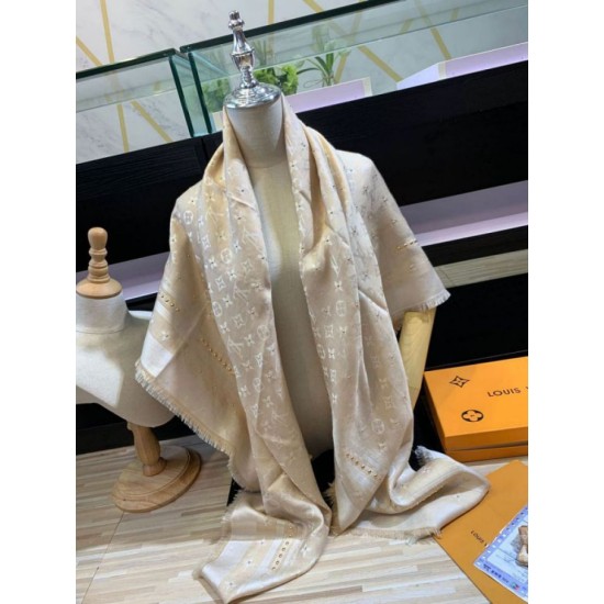 Replica Louis Vuitton Studdy Denim Monogram Shawl 140 M73699