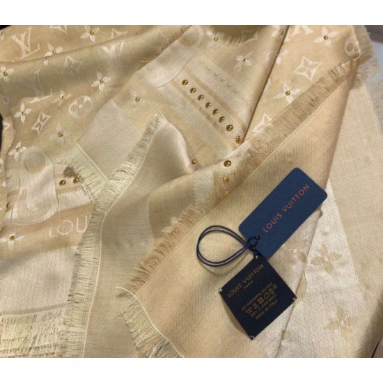 Replica Louis Vuitton Studdy Denim Monogram Shawl 140 M73699