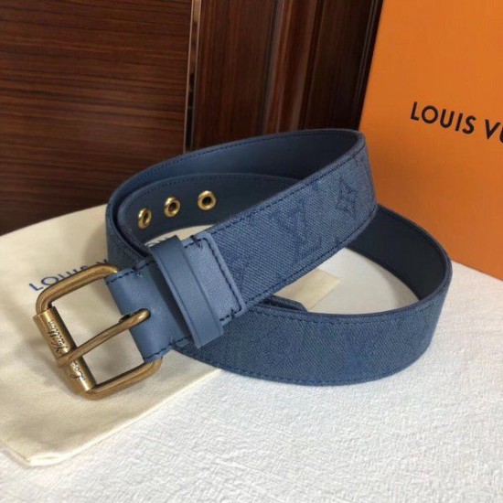 Replica Louis Vuitton Signature 35mm Belt Monogram Denim M0175Q