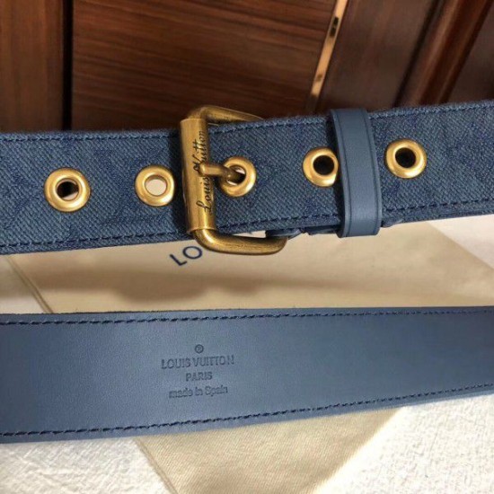 Replica Louis Vuitton Signature 35mm Belt Monogram Denim M0175Q