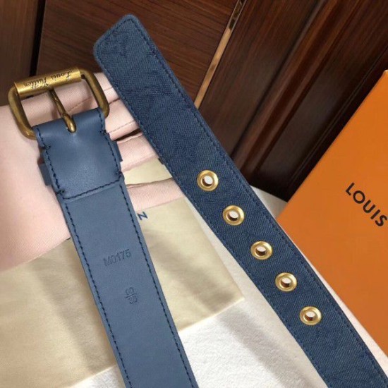 Replica Louis Vuitton Signature 35mm Belt Monogram Denim M0175Q