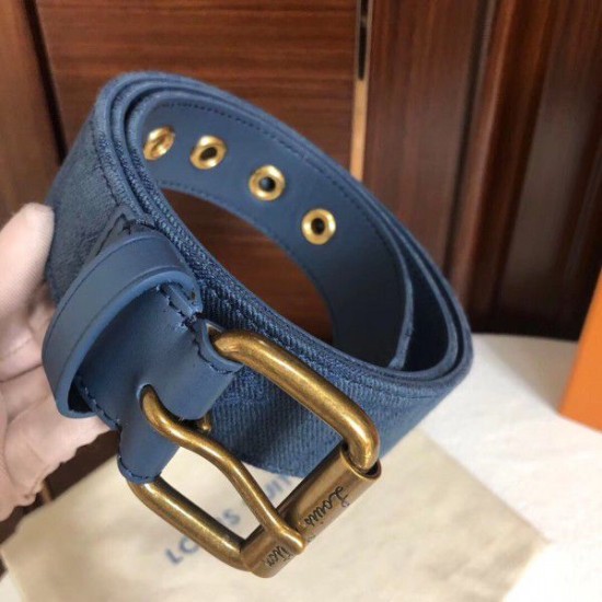 Replica Louis Vuitton Signature 35mm Belt Monogram Denim M0175Q