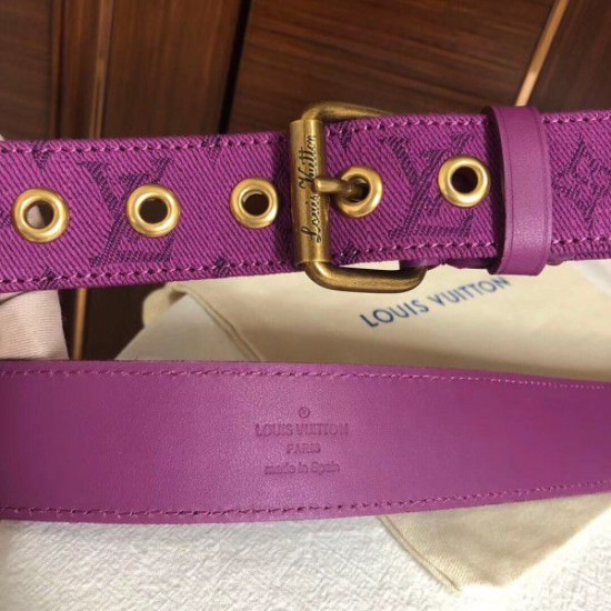 Replica Louis Vuitton Signature 35mm Belt Monogram Denim M0177Q