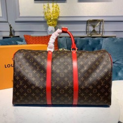 Replica Louis Vuitton Keepall Bandouliere 50 Monogram Red M44740