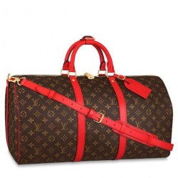 Replica Louis Vuitton Keepall Bandouliere 50 Monogram Red M44740