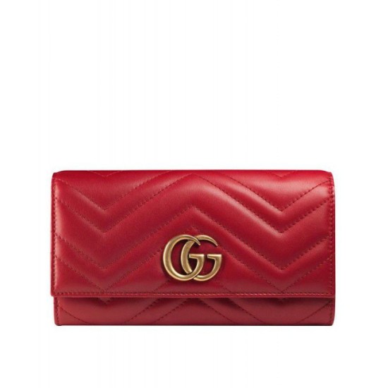 Fake Gucci GG Marmont continental wallet 443436 Red Replica Replica Gucci GG Marmont continental wallet 443436 Red