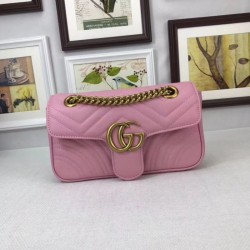 Fake Gucci GG Marmont Matelassé Mini Bag 446744 Pink Replica