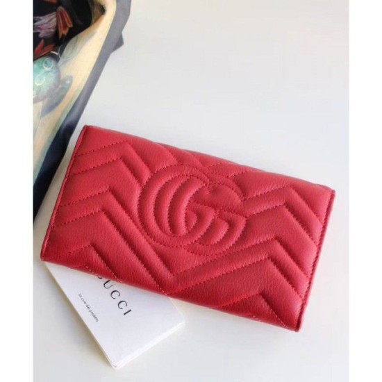 Fake Gucci GG Marmont continental wallet 443436 Red Replica Replica Gucci GG Marmont continental wallet 443436 Red