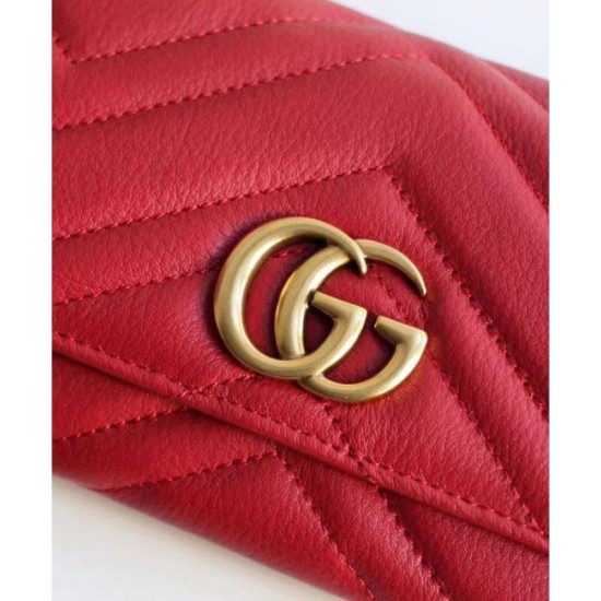 Fake Gucci GG Marmont continental wallet 443436 Red Replica Replica Gucci GG Marmont continental wallet 443436 Red