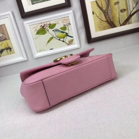 Replica Gucci GG Marmont Matelassé Mini Bag 446744 Pink Fake Gucci GG Marmont Matelassé Mini Bag 446744 Pink Replica
