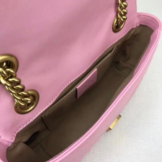 Replica Gucci GG Marmont Matelassé Mini Bag 446744 Pink Fake Gucci GG Marmont Matelassé Mini Bag 446744 Pink Replica