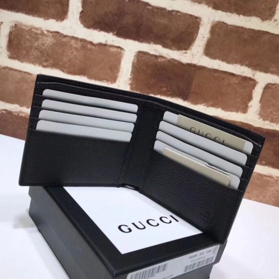 Replica Gucci Print leather bi-fold wallet 496309 Black Replica Gucci Print leather bi-fold wallet 496309 Black