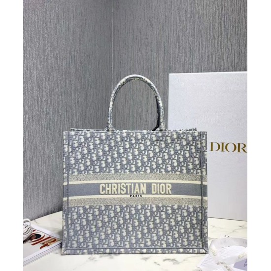Replica Christian Dior Book Tote With Dior Oblique Embroidery Gray Replica Christian Dior Book Tote With Dior Oblique Embroidery Gray